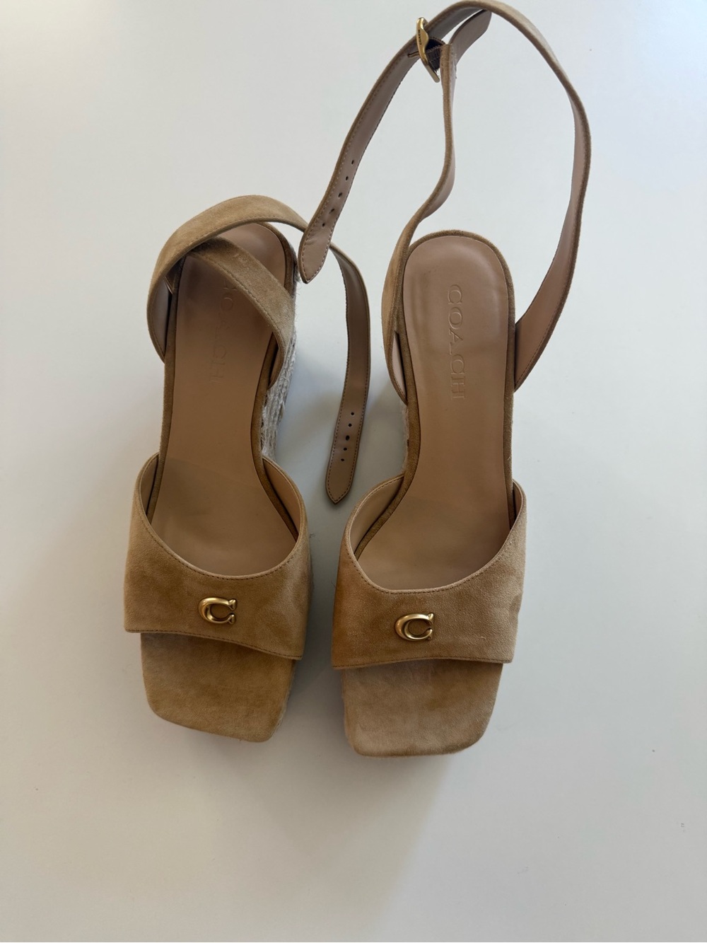 COACH Espadrille Wedge Platform- Suede